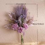 Kunstblumen Künstliche Pflanzen Blumen Deko Seidenblumen Pfingstrose Blumenarrangements Kernstück Hochzeit Blumenstrauß(lila)