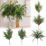1 x realistischer 3D-Tannennadel-Zweig, Weihnachtsdekoration, grüne Zypresse, Weihnachtsfüller, Kranz, Blätter, C0b2 Zweige, künstlicher Baum