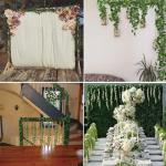 Kunstklimopslinger, 84 poten, 12 strengen, bladeren, wijnstokken, groene planten, slinger, ophanging, , canvas, achtergrond, bruiloft, boog, muur, jungle, tafel, feest, decoratie,