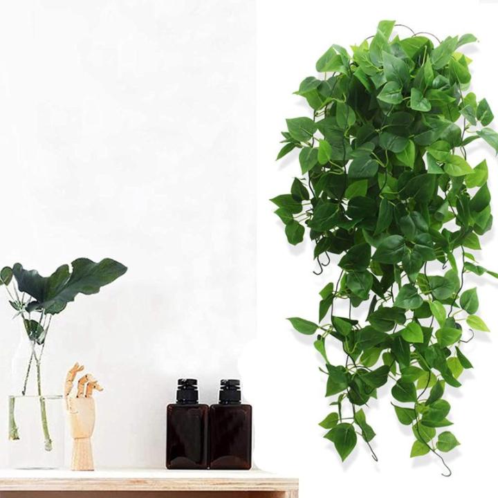 2 Stuks Kunstmatige Hangende Wijnstokken Planten Faux, Muur Hangende Planten Groen, nep Hangende klimop, voor Huis Huis Slaapkamer Tuin Binnen Buiten Hangende Mand Bruiloft Decor