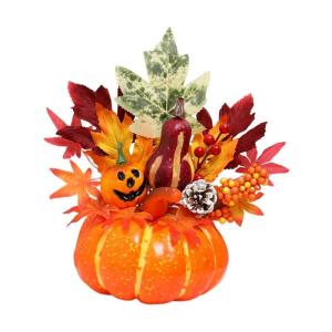 Halloween-Kürbisse, Ornament, Esstisch-Mittelstück, Kunstwerk, Erntedankfest, Herbsternte-Dekor für die Herbstparty im Bauernhaus, Style I