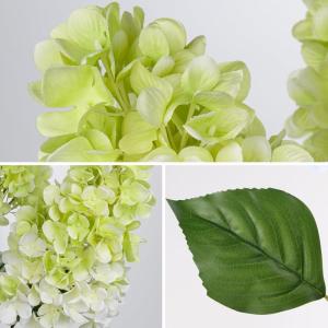 Set van 3 kunstmatige hortensia's kunstbloemen als echte lentebloemen, pluimhortensia, 73 cm, groene decoratieve bloemen, kunsttakken voor bloemstuk, thuis, resto, lentedecoratie