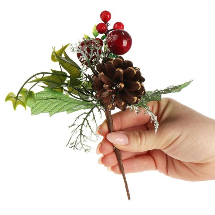 6 x decoratieve maretak, decoratieve maretakjes om op te hangen, decoratieve takken als knutselbenodigdheden, verfraait geschenken en potpourris (6 stuks - rood + groen + wit)