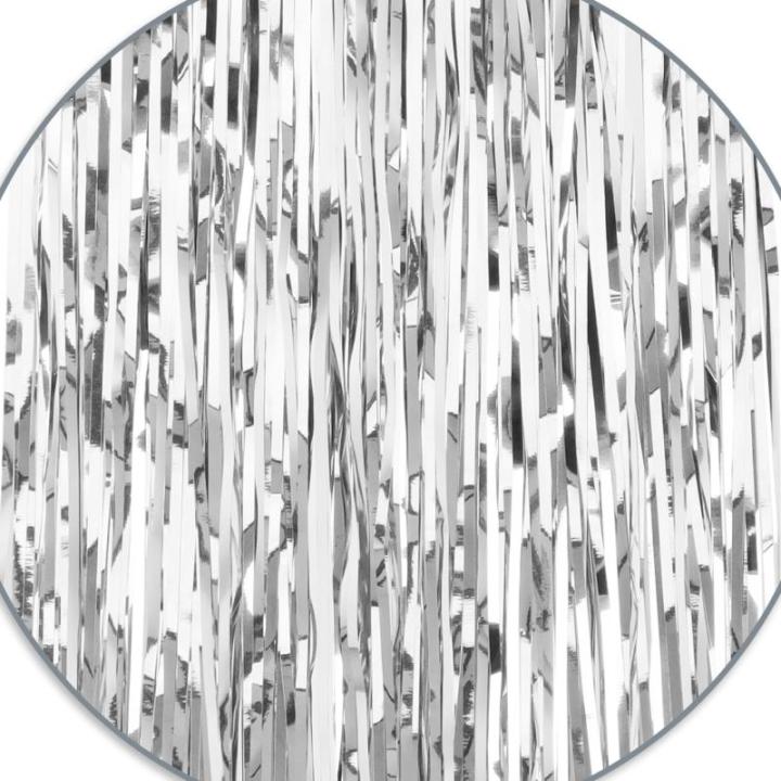 5x klatergoud - klatergoudslinger in zilverkleur - kerstversiering voor de kerstboom (zilverkleurig - 05 stuks)