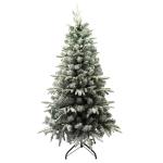 Kunstkerstboom voor montage extra dennenboom gevuld met dubbele gecombineerde bladeren 150-210cm Abies C/metalen standaard (Besneeuwde Kudde, 150cm 481Tips)