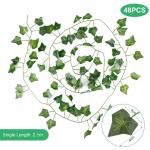48 stuks kunstklimop, hangende slinger, klimopslinger, kunstplant slinger, kunstplant slinger, nep-klimop voor bruiloft, keuken, tuin, feest, wanddecoratie
