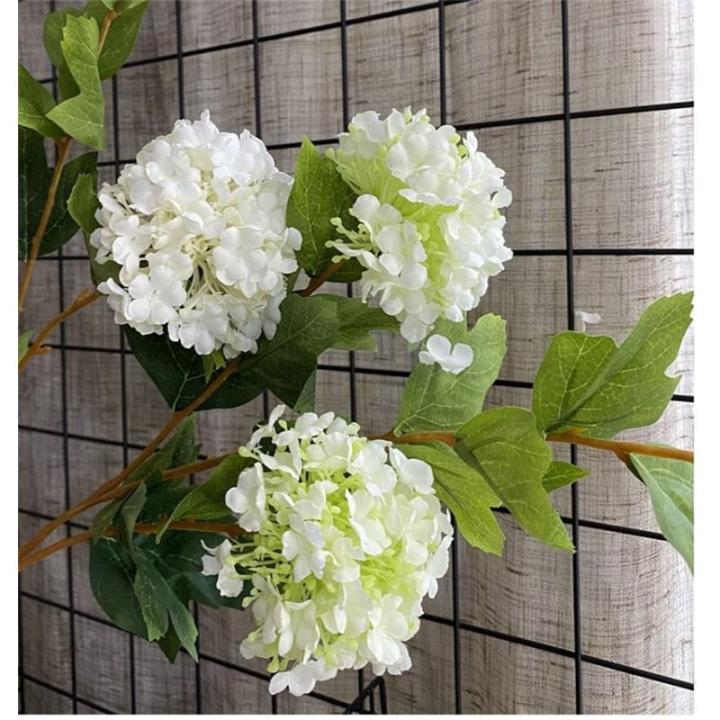 10Pcs 3-Heads/Branch Kunstmatige Hortensia Zijde Bloem Woonkamer Woondecoratie Lange Stam 80cm voor Woonkamer (A, 1pcs)