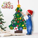 Vilten Kerstboomset, doe-het-zelf vilten kerstboomset, vouw, vilt, kerstboom, decoratie, doe-het-zelf vilten decoratie, kerstboom voor kinderen, met afneembare hangende ornamenten 