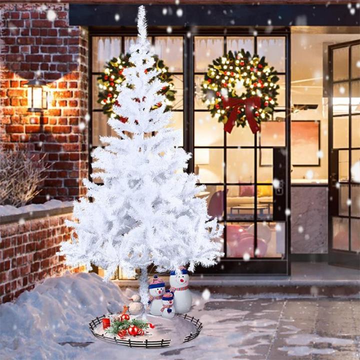 Kunstkerstboom, 180 cm, wit, pvc, kerstdecoratie, snel opgebouwd, klapsysteem, moeilijk ontvlambaar, voor thuis, kantoor, winkel, incl. metalen standaard