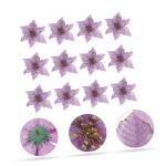 12St Doppelschicht kleine Weihnachtsblume künstliche weihnachtsblumen Blumendekor Weihnachten weihnachtsdeko künstliche blüten Weihnachtsbaumschmuck Party-Requisite Plastik Viol