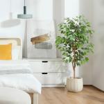 Ficus Benjamina , 120 cm, groot, met natuurhouten stam, kamerplant, kunstboom in pot, voor thuis, kantoor, balkon, decoratie (1 stuks)