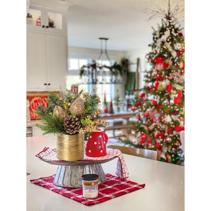 Mini tafeldecoratie, kerstboom, kunstplant in pot, kerstdecoratie met peer en dennenappels, voor kerstdecoratie, wooncultuur, keuken, eettafel, decoratieve plant, kamerplant, tafel