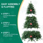 Künstlicher Weihnachtsbaum aus hochwertiger Fichte, 2,44 m, für Zuhause, Büro, Partydekoration, mit 1620 Zweigspitzen, einfacher Aufbau, Metallscharniere und Faltbarer Basis, 3 