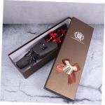 1 Stück 3 Geschenkrosen Künstliche Rosen Romantische Rosen Hochzeitsdekoration Romantische Krippendekoration Hochzeitsblumen Kunstfolie Roségoldfolie Rosenstrauß Rot