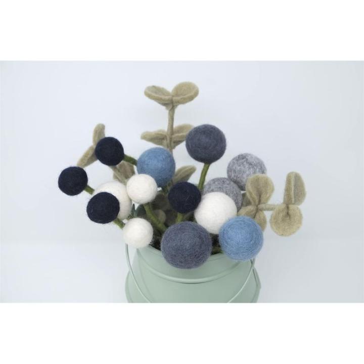 Eucalyptus-tak in scandi-stijl, natuurlijk vilt, handgemaakt, fairtrade, liefdevolle paasdecoratie, saliekleuren, 1 x - 30 cm