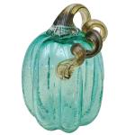 Glaskürbis Transparent Blue Crystal Thanksgiving Kürbisfiguren mit Stiel 4,3 x 5,9 in Strukturiertem geblasenem Glas Kürbisdekor (Stil 2) Innendekoration