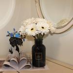 12 STKS Kunstmatige Gerbera Bloem Enkele Stam Bloei Boeket Plastic Zijde Nep Decoratieve Flora Outdoor Indoor Home Tuin Kantoor Hotel Bruiloft Party Crème Wit