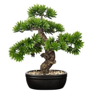 Kunstbonsai Natuurgetrouwe kunstplant als echte kunstmatige bonsaiboom met pot voor badkamer, kantoor, vensterbank, decoratie, hoogte 40 cm