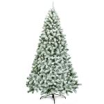 Kunstkerstboom met sneeuw, 135/180/225 cm, kerstboom met metalen standaard, kerstboom 400/928/1346 takken, pvc, kunstboom, kerstklapsysteem voor thuis, kantoor, winkels (225 cm)