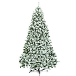 Kunstkerstboom met sneeuw, 135/180/225 cm, kerstboom met metalen standaard, kerstboom 400/928/1346 takken, pvc, kunstboom, kerstklapsysteem voor thuis, kantoor, winkels (225 cm)
