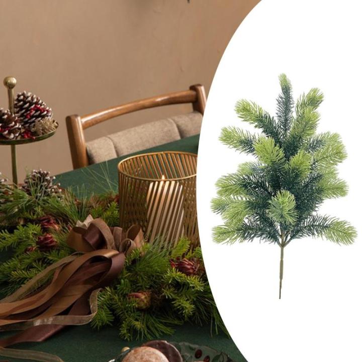 Künstlicher Pflanzenzweig, Weihnachtsstiel-Dekoration, praktische, praktische grüne Weihnachtsdekoration für den Schreibtisch zu Hause, Höhe 48cm