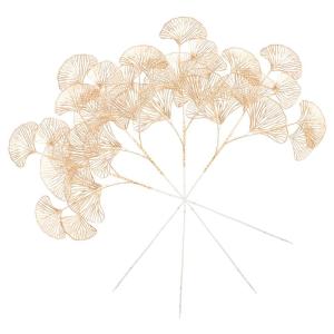 4 stuks gesimuleerde ginkgo biloba eucalyptus stengels namaakplantenornamenten kunstmatige takken kunstmatige eucalyptus stam eucalyptus stengel decor kunsttakken ijzer goud