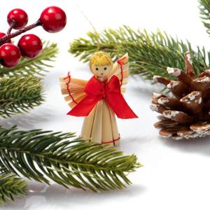 56-delige strosterrenset - sterren, bellen, dennenbomen en traditionele figuren als kerstboomversiering - kleine stro - natuurlijke kerstboomversieringen