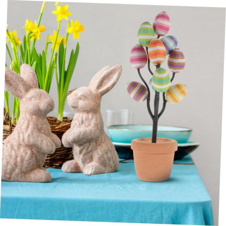 Ceramic Ornaments Osterei, Topfpflanze, Osterei, Bonsai-Statue, Osterdekoration, künstliche Eier, Tischbaum, Desktop, Ostern, Bonsai-Ornament, Mittelstück, Dekoration, Ei, Deskto