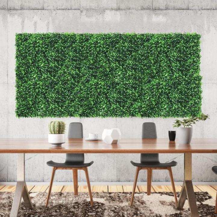 Kunstgras, plantenpanelen, heg, kunstmatige tuin, grasmat, gazon, gras, planten, muurhek, landschapsdecoratie, gras, tapijt, vloermat voor binnen, buiten, tuin, terras, balkon (40 