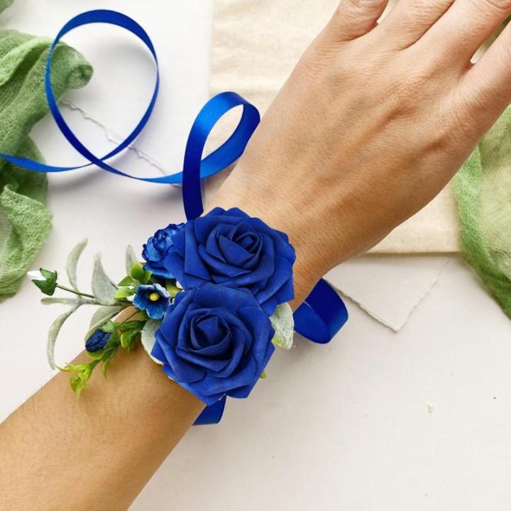 Kunstbloemen, rozen, 25 stuks, kunstrozen met steel, voor doe-het-zelf bruiloft, boeketten, bruid, babyshower, feest, woondecoratie, donkerblauw