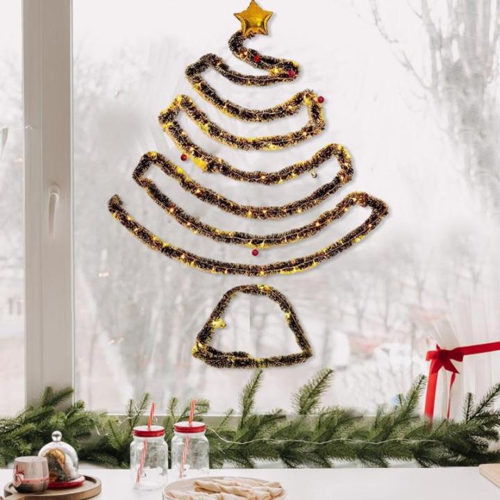 Hängender Weihnachtsbaum, Wand-Weihnachtsbaum | Hängender beleuchteter Weihnachtsbaum - Weihnachtsdekoration, Partys, dekoratives Zubehör, platzsparender Baumschmuck zum Aufhän