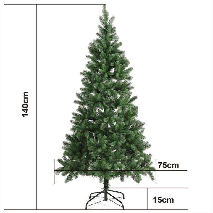Kerstboom Kunstboom Metalen Voet 140 cm PE Dichte Takken Kerstboom Groen