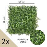 wand, bosgroen, set van 2, elk 50 x 50 cm, groen voor binnen en buiten, uv-bestendig, onderhoudsvriendelijk en duurzaam, verticale tuin voor een feel-good sfeer en