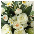 Kunstblumen Künstliche Blumen in Keramikvase – Innendekoration für Zuhause, Wohnzimmer und Büro – pflegeleicht, frisch und hell für jeden Anlass