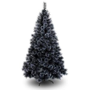 verschlüsselte kiefernnadel-weihnachtskiefer, automatische weihnachtsbäume mit massiven metallbeinen, luxuriöser künstlicher Weihnachtsbaum, schwarz, 210 cm, das Neue