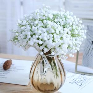 Gypsophila , 10 stuks Gypsophila-planten, voor bruiloft, bruidsboeket, thuis, knutselen en decoratie (wit)