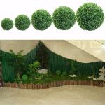 Grüner Kunststoff-Pflanzenkugel, Dekoration für Zuhause, Outdoor, Hochzeit, Party, Dekoration, Pflanzen, Grasball, 10 cm bis 40 cm (15 cm)