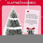 Niwa Kerstboom met verlichting, versierde flock-look, 2-in-1 kunstkerstboom met lichtketting, 300 warm wit licht en 800 PE + pvc-takken, opvouwbare dennenboom (H180 cm)