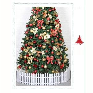 vorbeleuchteter 9,8 fuß großer künstlicher Premium-Weihnachtsbaum, hochwertiger PVC-Weihnachtsbaum mit scharnieren und soliden metallbeinen, Weihnachtsbaum für die feiertagsdek