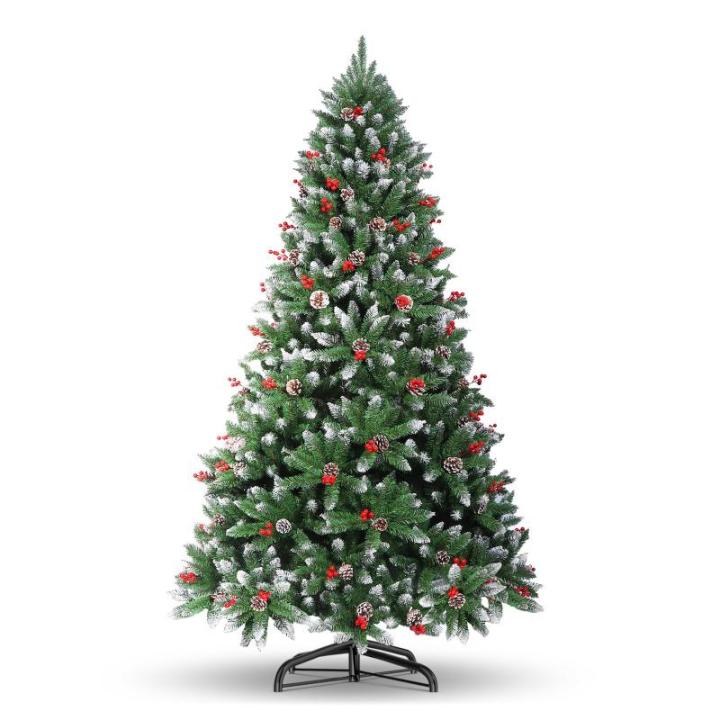 Kunstkerstboom, 180 cm, dennenboom, kerstboom, met dennenappels, sneeuw, 800 twijgen, kerstboom met metalen standaard