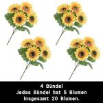 Dekoblumen Künstlich 20 Bündel Kunstblumen Deko Sonnenblumen Fake Blumen wie Echt für Hochzeit Geburtstag Blumenstrauß Garten Balkon Außen Innen Deko 1506