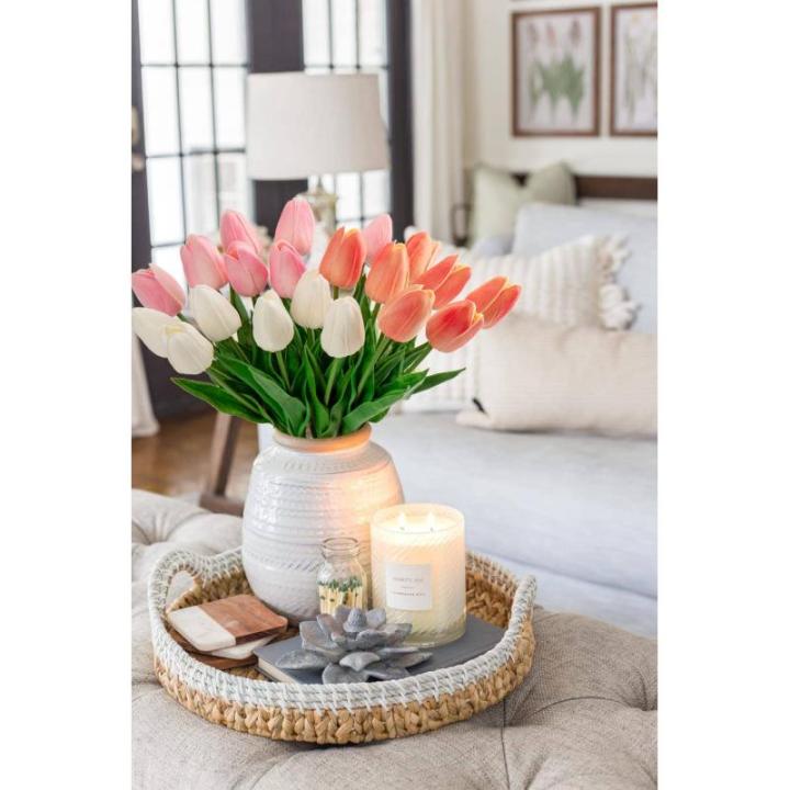 20 stuks tulpen kunstbloemen echte touch latex tulp bloemen decoratie kunstplant lengte 34 cm voor thuis kamer bruiloftsboeket party bloemstuk