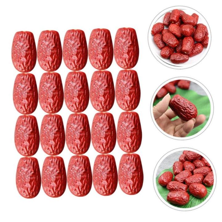 1 Satz Simulierte Jujube Hochzeitsdeko Hochzeits Dekoration Hohzeitdeko Easy Putz Modell Mit Fruchtdatteln Jujube-ausstellungsformen Künstliche Früchte Falsches Datum PVC 30st