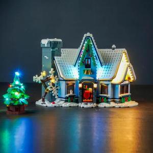 Ledlichtset compatibel met Lego 10293 Santa's Visit (geen model), decoratieve verlichtingsset voor creator, bezoek aan de kerstman, creatief speelgoed
