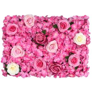 1 stuk 40 cm x 60 cm bloemenwandpaneel, , wandpaneel, bloemen, achtergrond, voor bruiloft, verjaardag, feest, woondecoratie, wanddecoratie, donkerroze D
