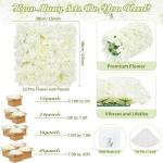 Blumen Wand Hintergrund Rosen Weiß: 3D Floral Panels Künstliche Hochzeit Dekorationen Girlande 1,5 m x 1,1 m für Party Braut Babyparty Hintergrund 12 Packungen