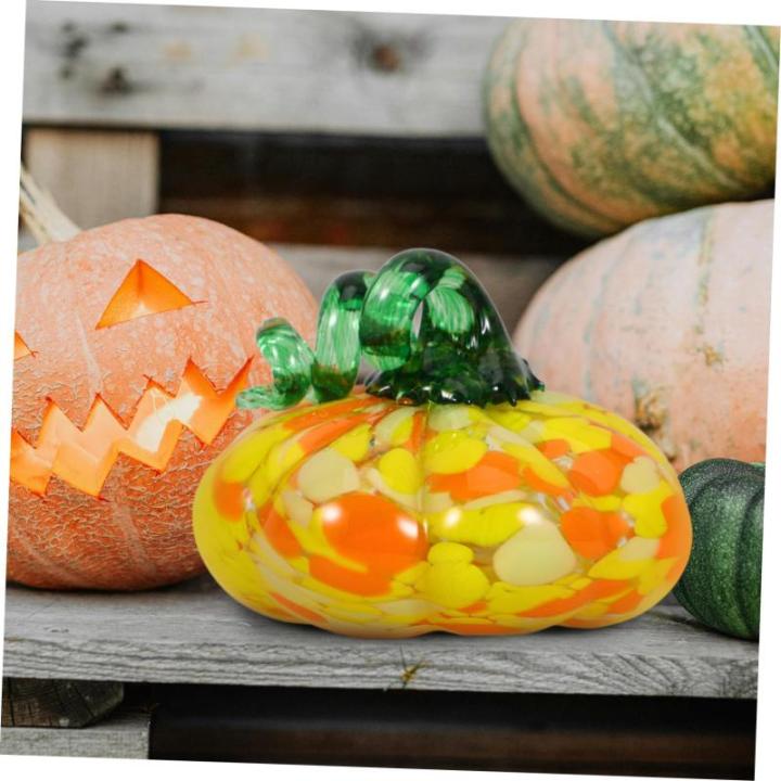 3St Kürbishandwerk Halloween Dekoration Herbst Dekoration Tischdekoration für Halloween Thanksgiving-Kürbis-Dekorationen Kürbis ernten Tischdeko Kürbis Kürbis- -Requisite Gla