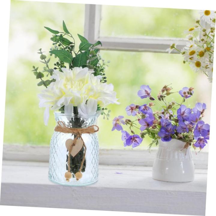 1 Satz Simulierte Vasenornamente Künstliche Blumen mit Vase Dekoration für Zuhause Dekoration für Feiern Hochzeitsdekoration zarte Hochzeitsfeier Blumendekor Seidentuch