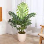 Kunstpflanzen Groß Areca Kunstpalme 90 cm im Topf Künstliche Pflanze Tropical Hawaii Grün Fake Plant für Schlafzimmer Büro Garten Hochzeit Party Deco (1 Stück)