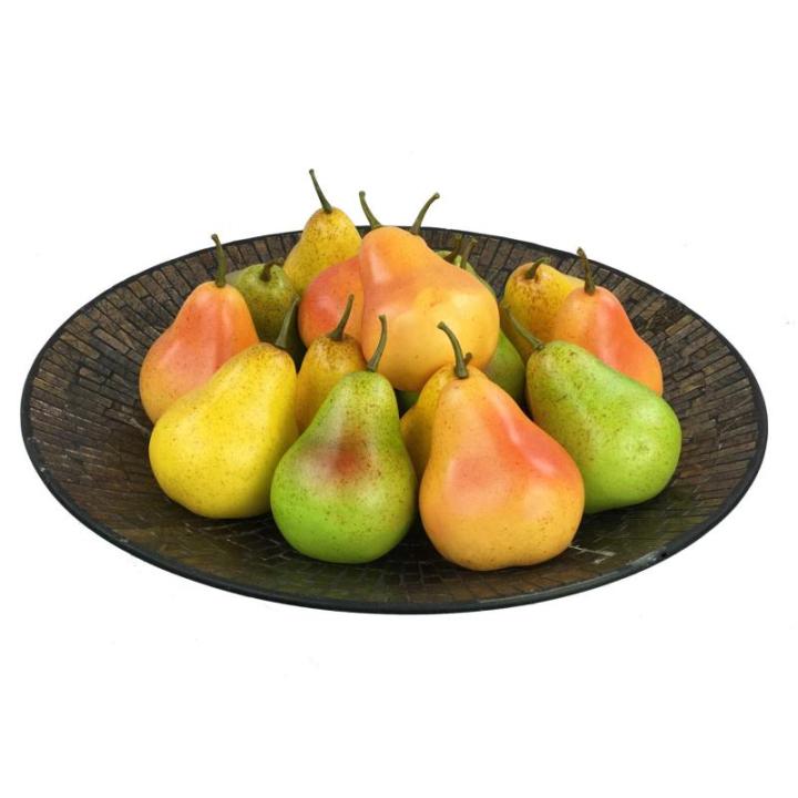 Kunstdecoratieve peertjes, 15 stuks (kleurrijk, 20-40 g/stuk) - levensecht plastic fruit, plastic vruchten, voor decoratie, etalage, huishouden, keuken, feest, hotel, kinderkeuken,